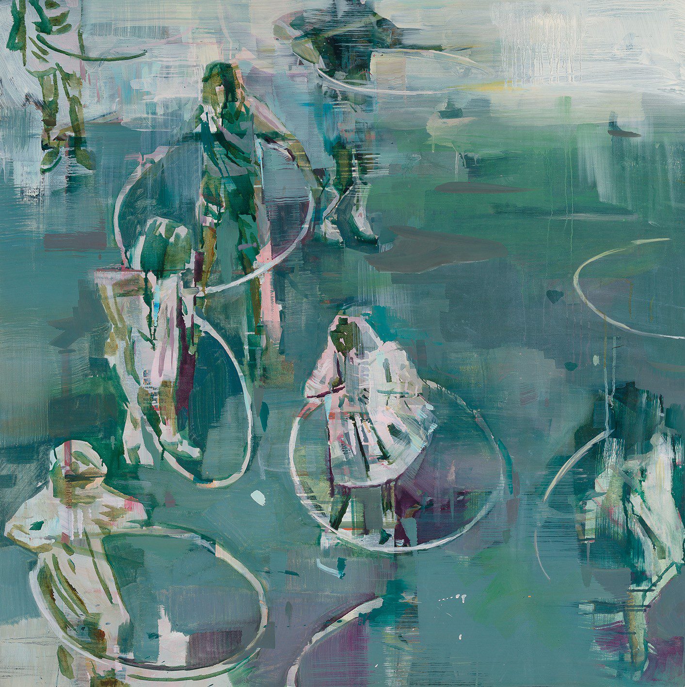 Katherine Le Hardy, The Rules of the Game, 2020, Oil on panel, 100 x 100cm. Courtesy of Candida Stevens