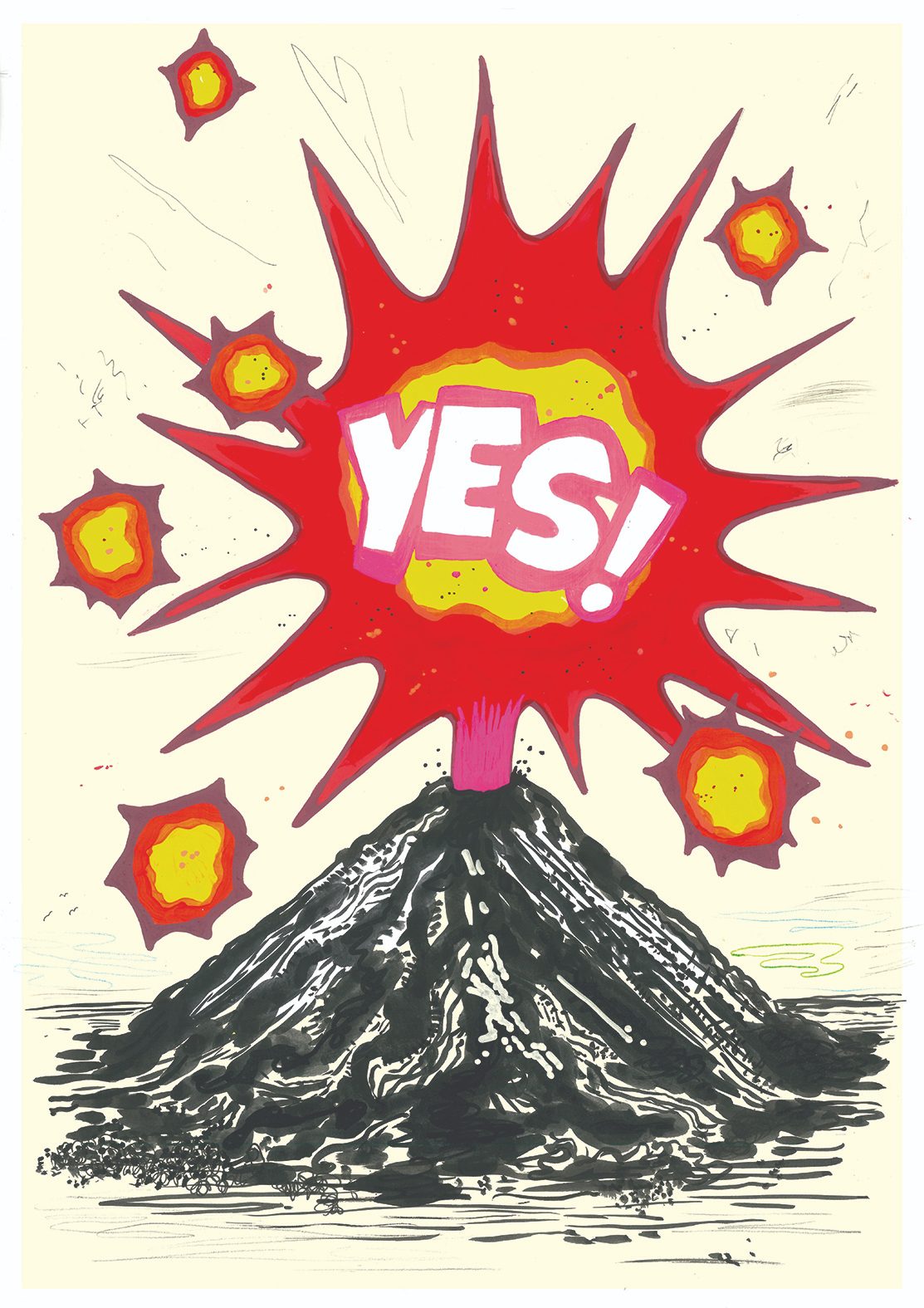 Paul Davis, Yes Volcano, [Detail], 2021. Courtesy of Jealous
