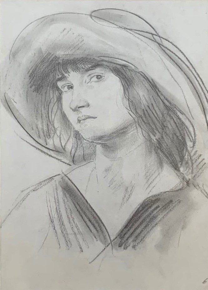 Girl in a wide brimmed Hat