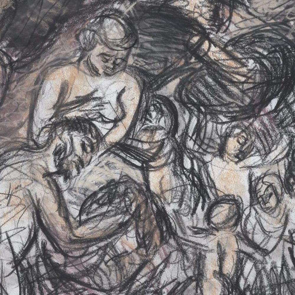 Leon Kossoff, From Rubens ‘Minerva Protects Pax from Mars (Peace and War)- Detail, 1995-96. Courtesy of Piano Nobile.