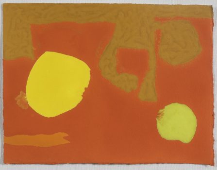 Mini October, Patrick Heron, 1976, 18cm x 23.5cm, gouache on paper, Crane Kalman Gallery